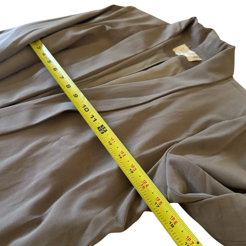 Alberto Makali‎ Elegant Tan Open Front Drape Blazer Office Siren Careerwear M - Image 8