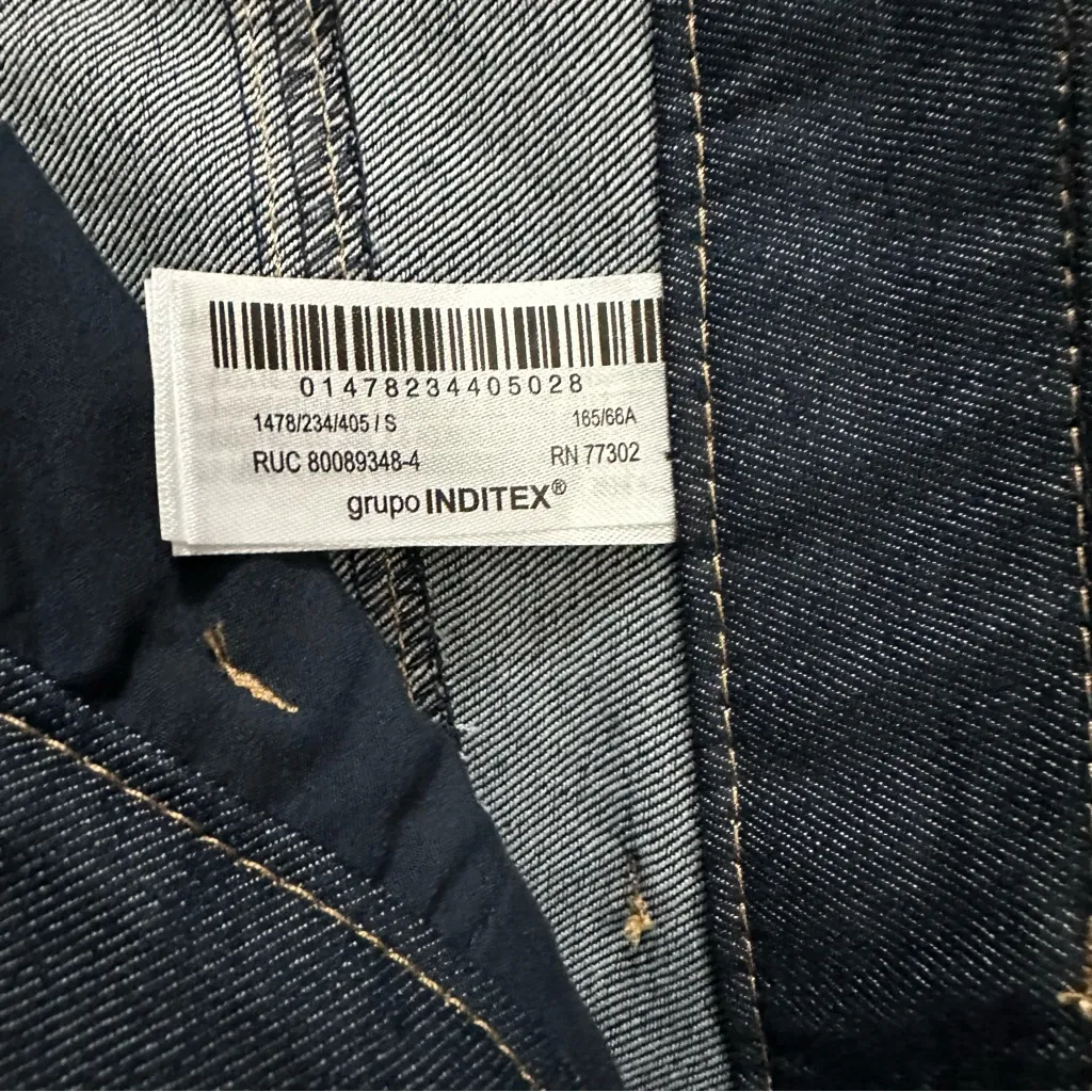 Zara High Rise Wide Leg Trouser Style Jeans Dark Wash Denim Size Small - Image 10