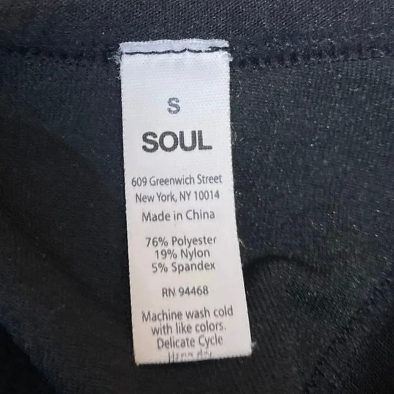 Soul Black Sleeveless Rib Knit Racerback Activewear Sports Bra Crop Tank Top S - Image 3