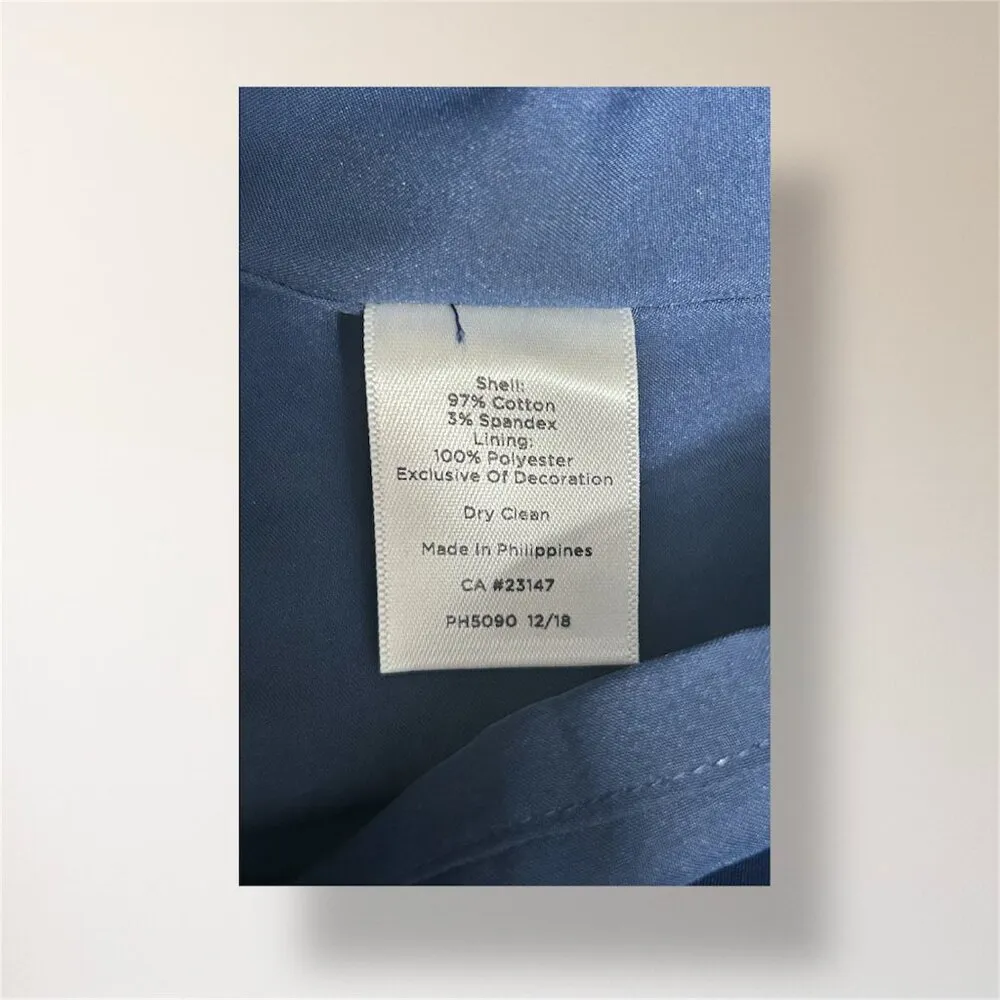 Talbots 8P Navy White Floral Fruit Print Sleeveless Midi Dress Coastal Summer - Image 7