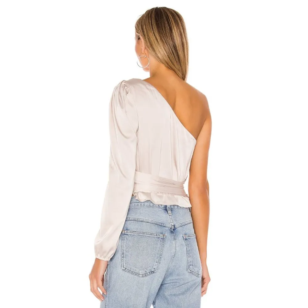 NWT MORE TO COME Scottie One Shoulder Top in Bone Size Small - Image 9