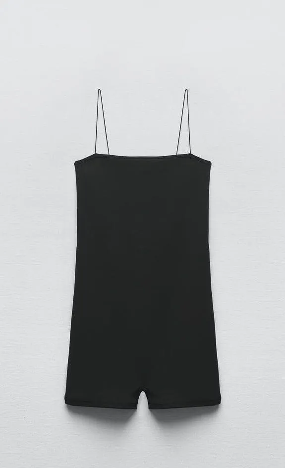 ZARA SHORT RIBBED ROMPER - Image 5