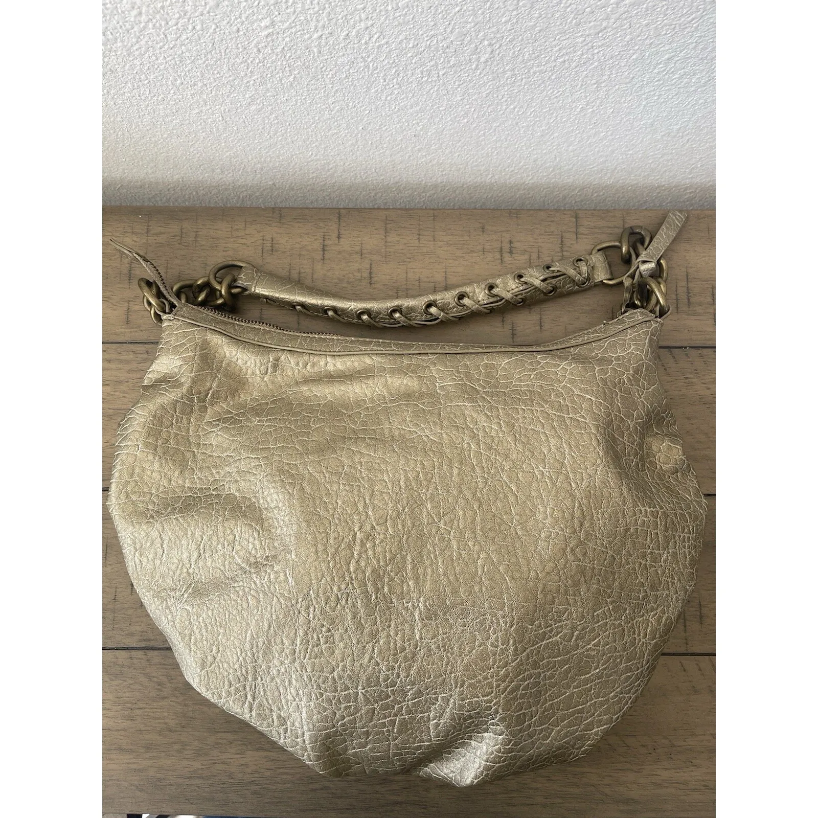 Simply Vera Vera Wang Hobo Slouch Shoulder‎ Purse In Gold - Image 7