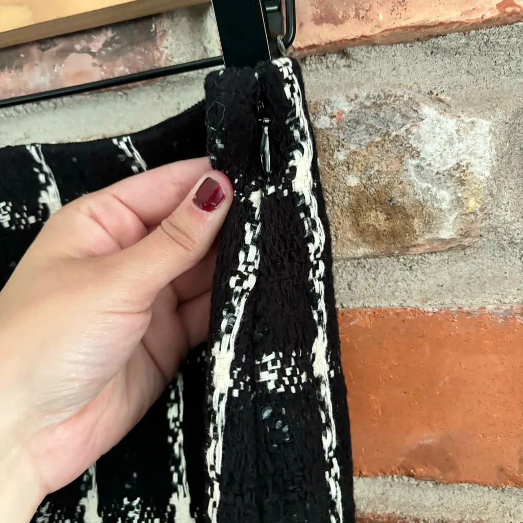 Tory Burch Black Marisol Fringe Hem Skirt, 6 - Image 5