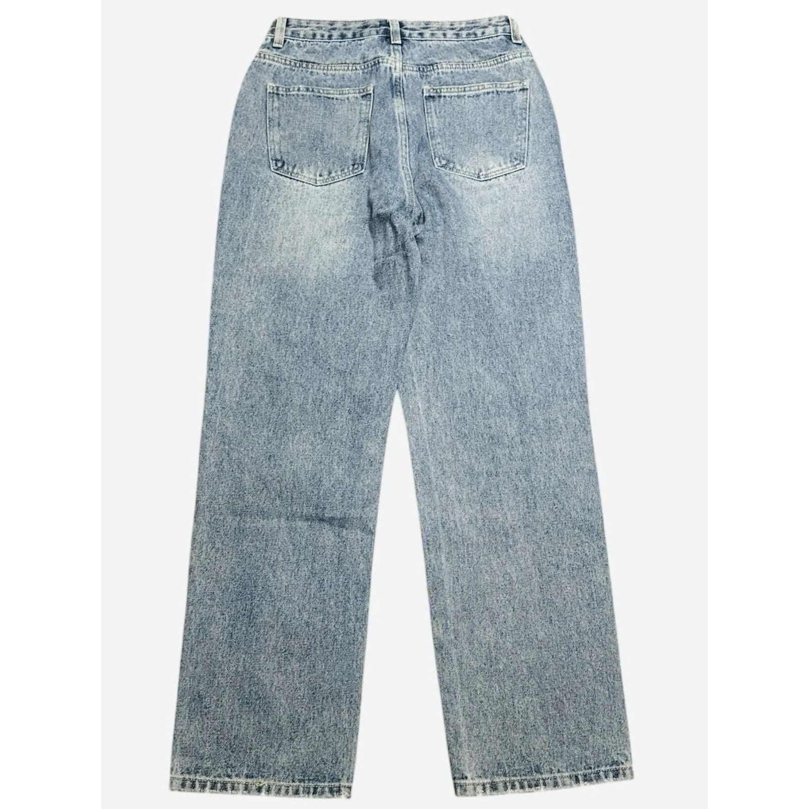 Pink Lily Distressed High‎ Rise Straight Leg Light Wash Jeans Size 27 Bohemian - Image 6