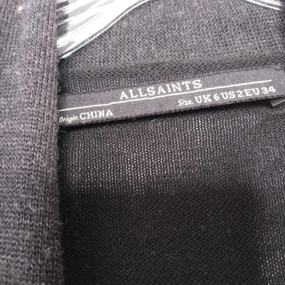 all saints black darina wrap cardigans size 2 - Image 8