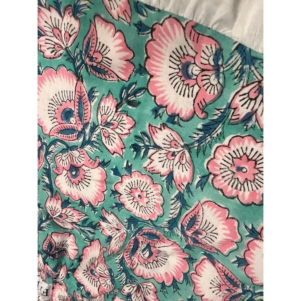 FANCY INDIAN BLOCK PRINT FLORAL OUTFIT SIZE SMALL - Image 9