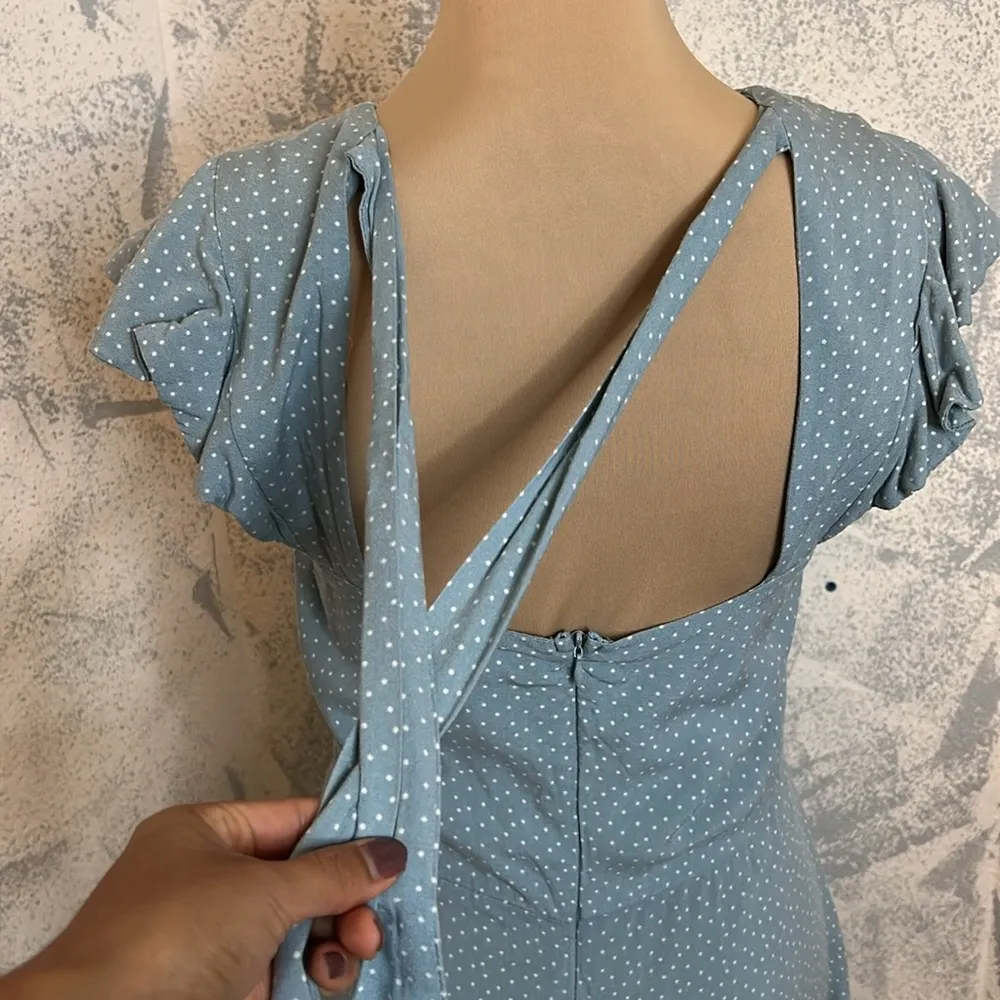 Eyeshadow Sky Blue Asymmetrical Dress with Polka Dots size M Size M - Image 10