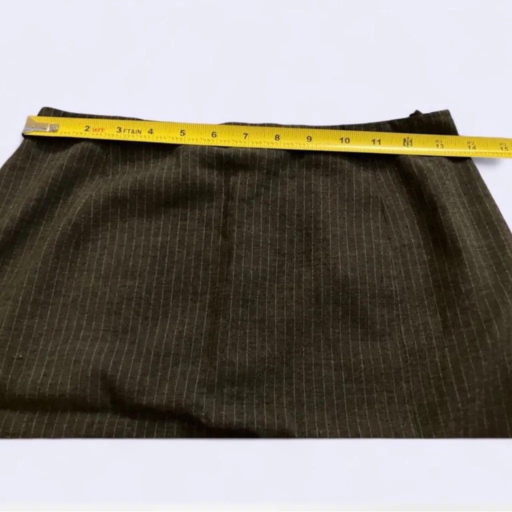 Japanese Dark Gray Striped Skirt with Lace made in Japan Black - Image 5