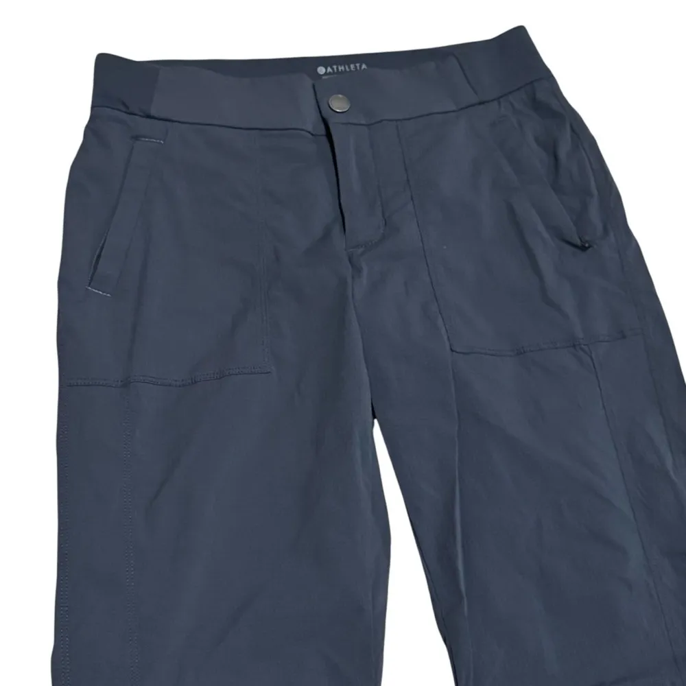 Athleta‎ Slate Blue Textured Joggers Women’s Size 2 - Image 3