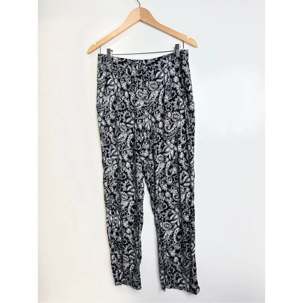 Kim Rogers Pants Womens Floral Paisley Elastic Waistband Size Medium - Image 3