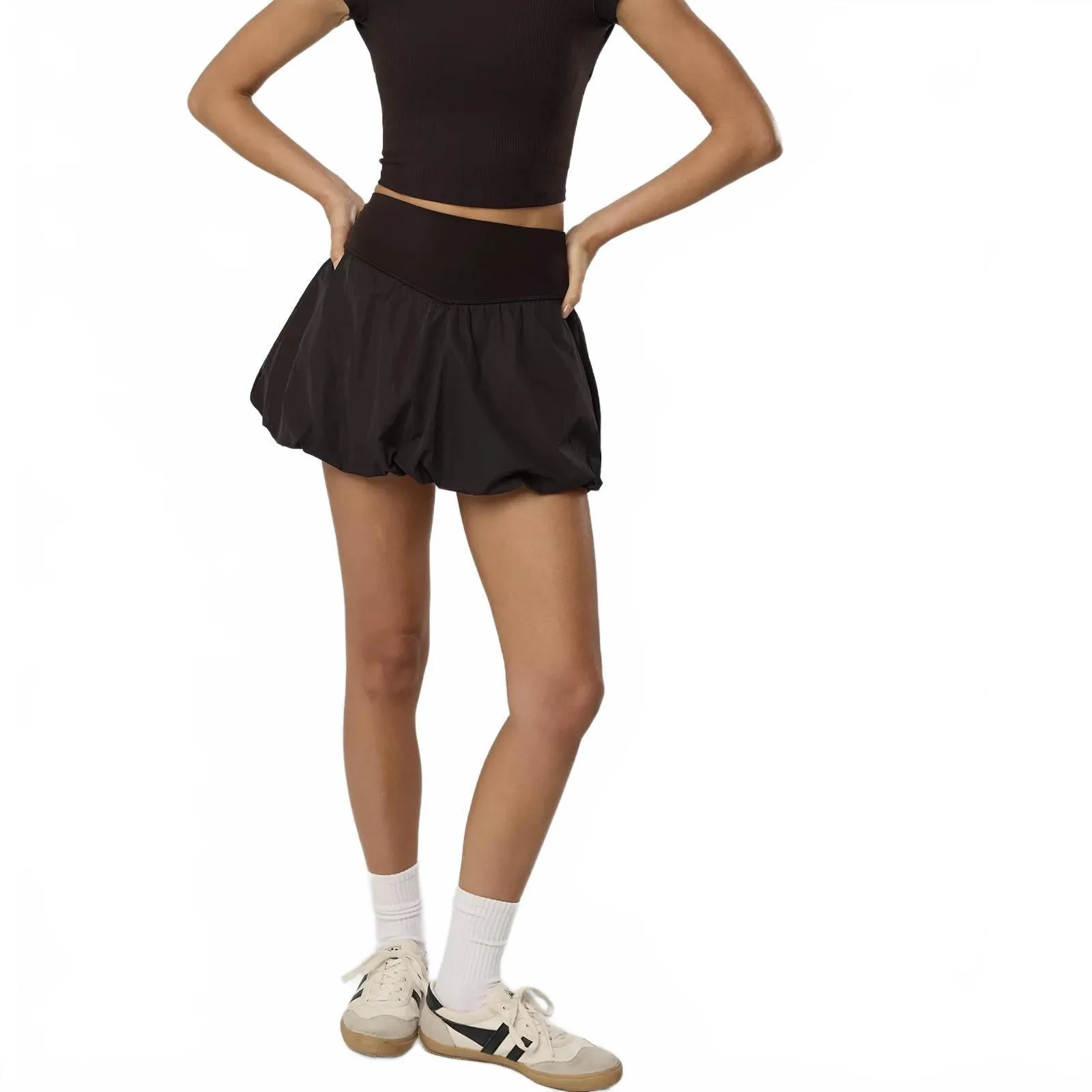 AE OFFLINE By Aerie Real Me Bubble Skort American Eagle NWT True Black Small - Image 3