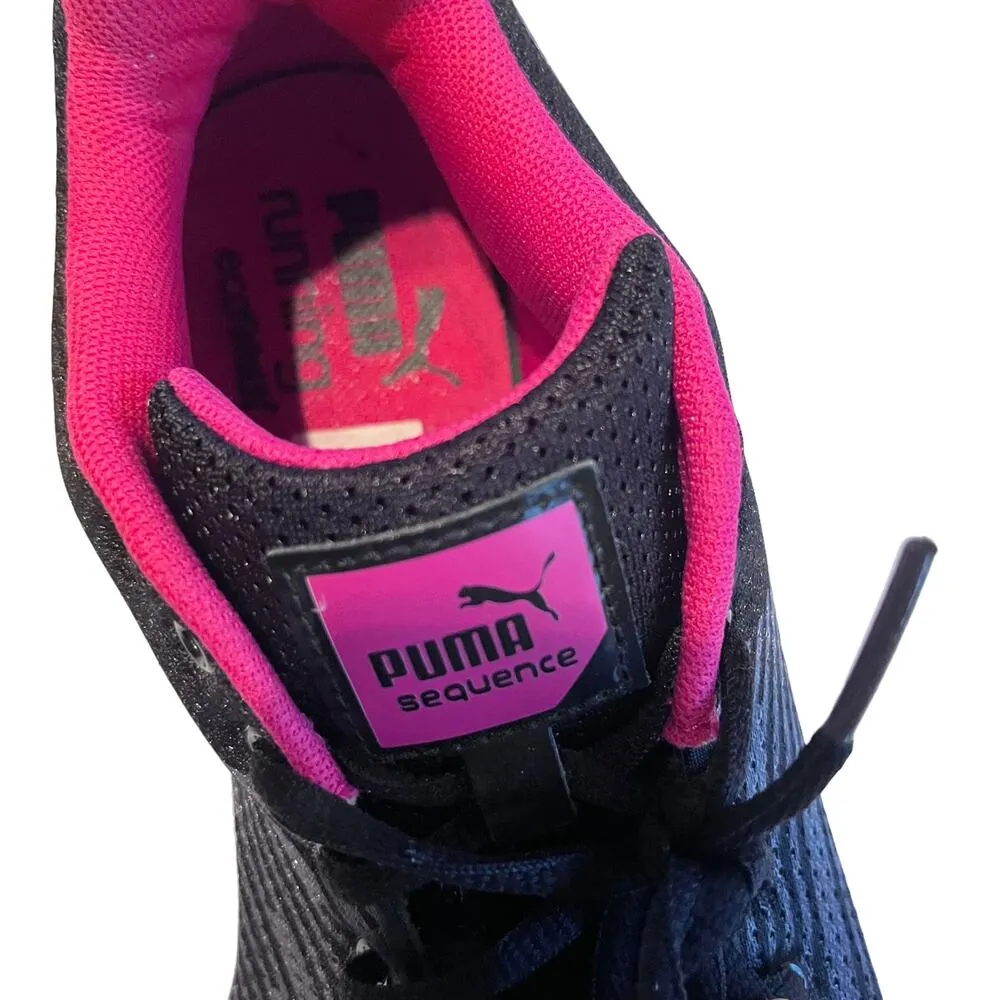 Puma Sequence Black  Hot Pink Running Shoes Sneakers size 9 - Image 7