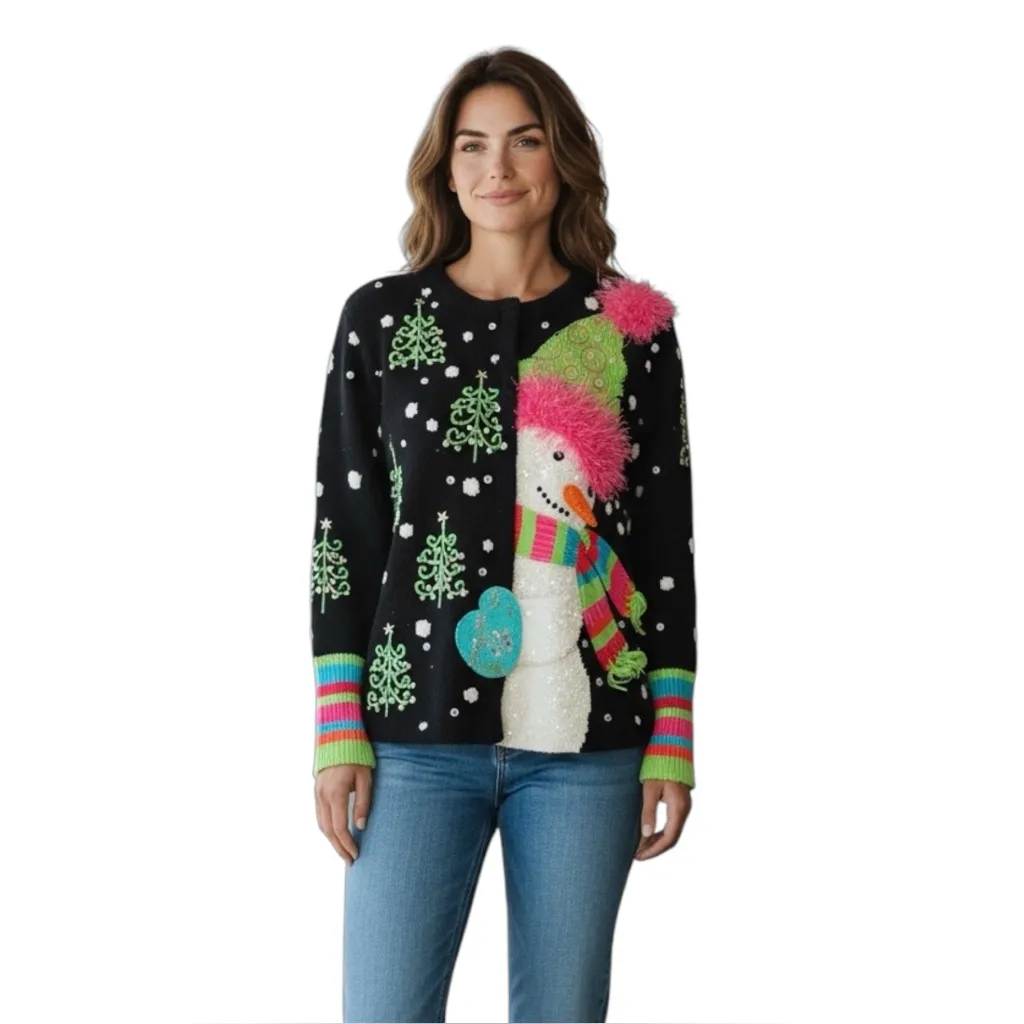 Vintage Design Options By Philip & Jane Gordon 3D Sweater Cardigan SZ. L.. Size L - Image 2