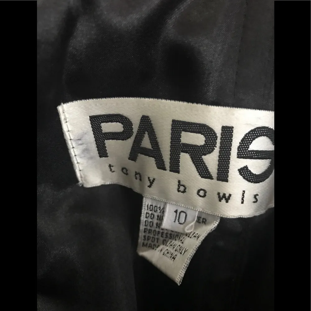 Paris Tony Bowls Black & White Beaded Evening Gown Size 10 - Image 5