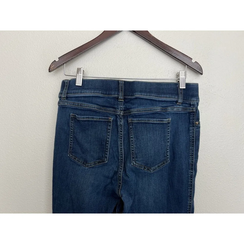 SPANX clean indigo bootcut trousers large comfort normcore denim casual travel - Image 4