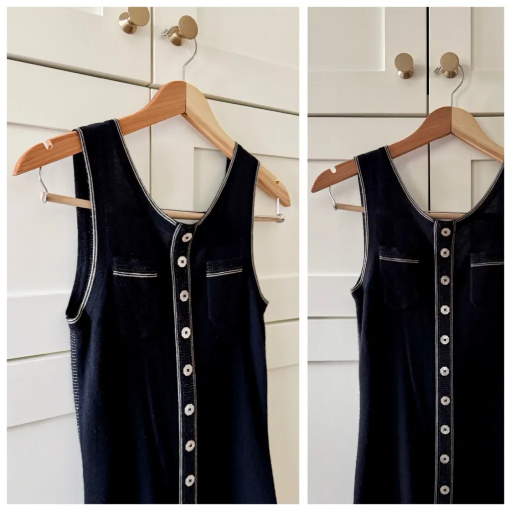 Zac Posen Sleeveless Cashmere Knit Tunic Length Button Sweater, Black sz. S - Image 13