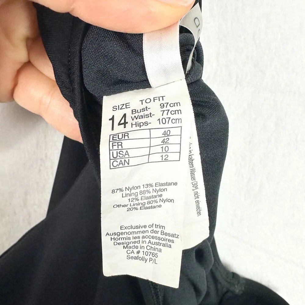 DD Cup Maillot One Piece Swimsuit Size 10 Black V-Neck Underwire - Image 10