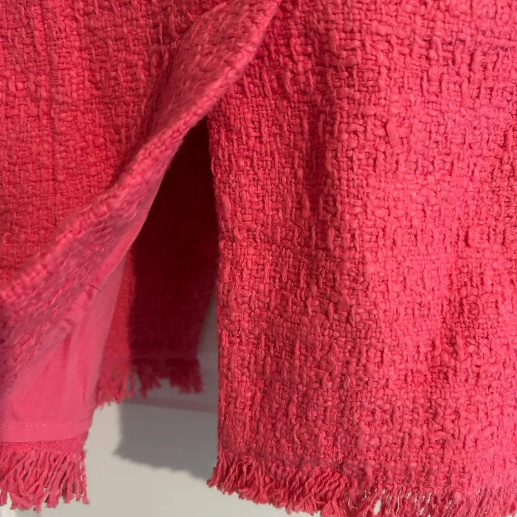 Frances Valentine Elle Fringe Blazer Pink Size XS - Image 13
