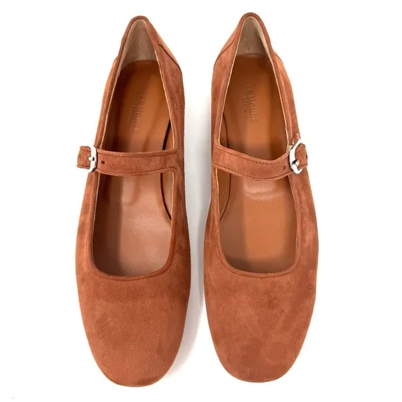 LE MONDE BÉRYL burnt orange/rust suede Mary Jane flats, Italy, size 40, NWOT Orange - Image 2