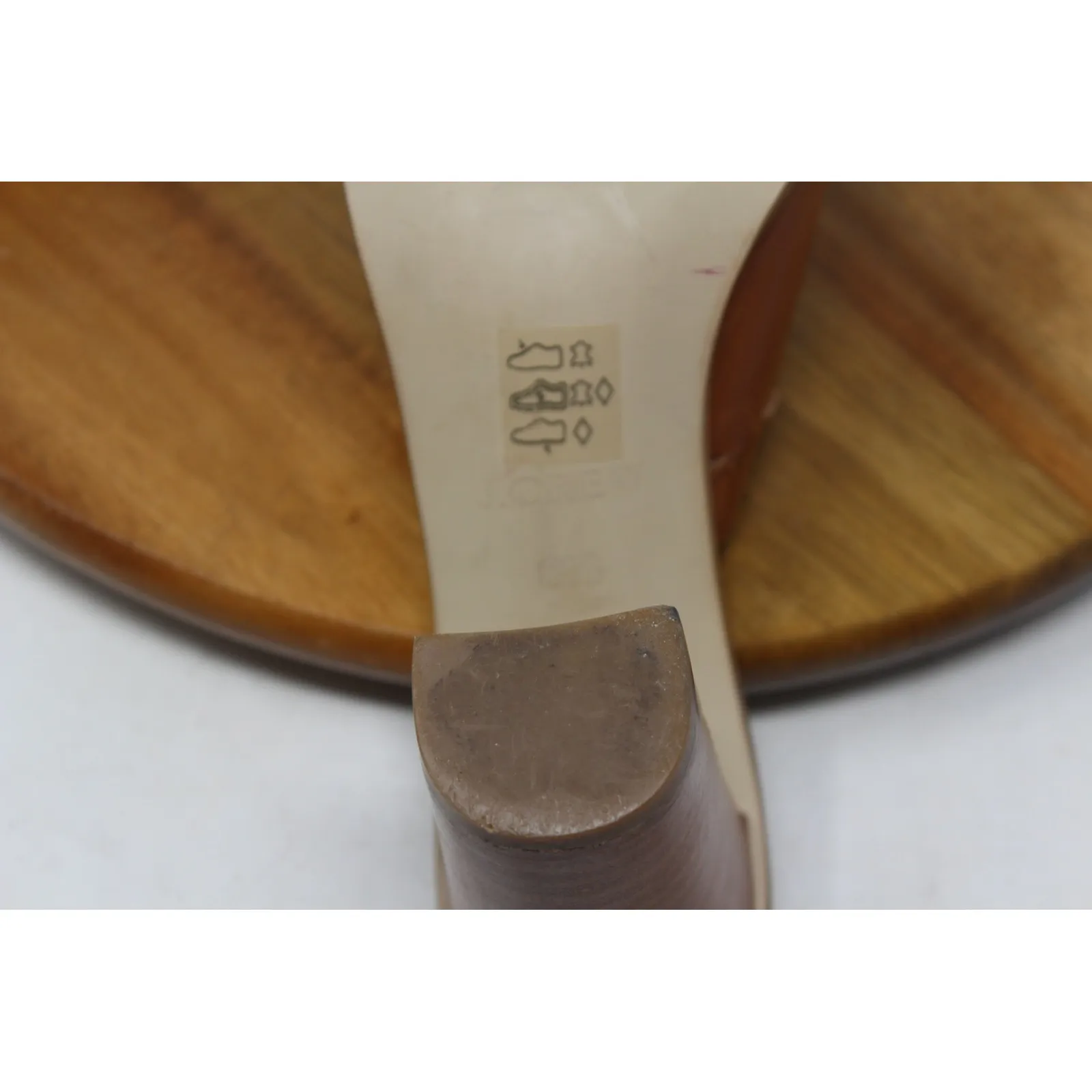 J. Crew Marlow Brown Leather Woven Heeled Mules Slides‎ Sandals Womens Shoes 8.5 - Image 9