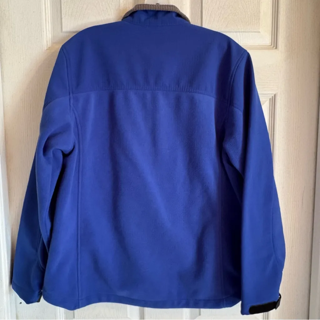 Lands End Zip Up Windbreak Jacket Womens Size Medium Blue Grey Softshell Pockets - Image 2