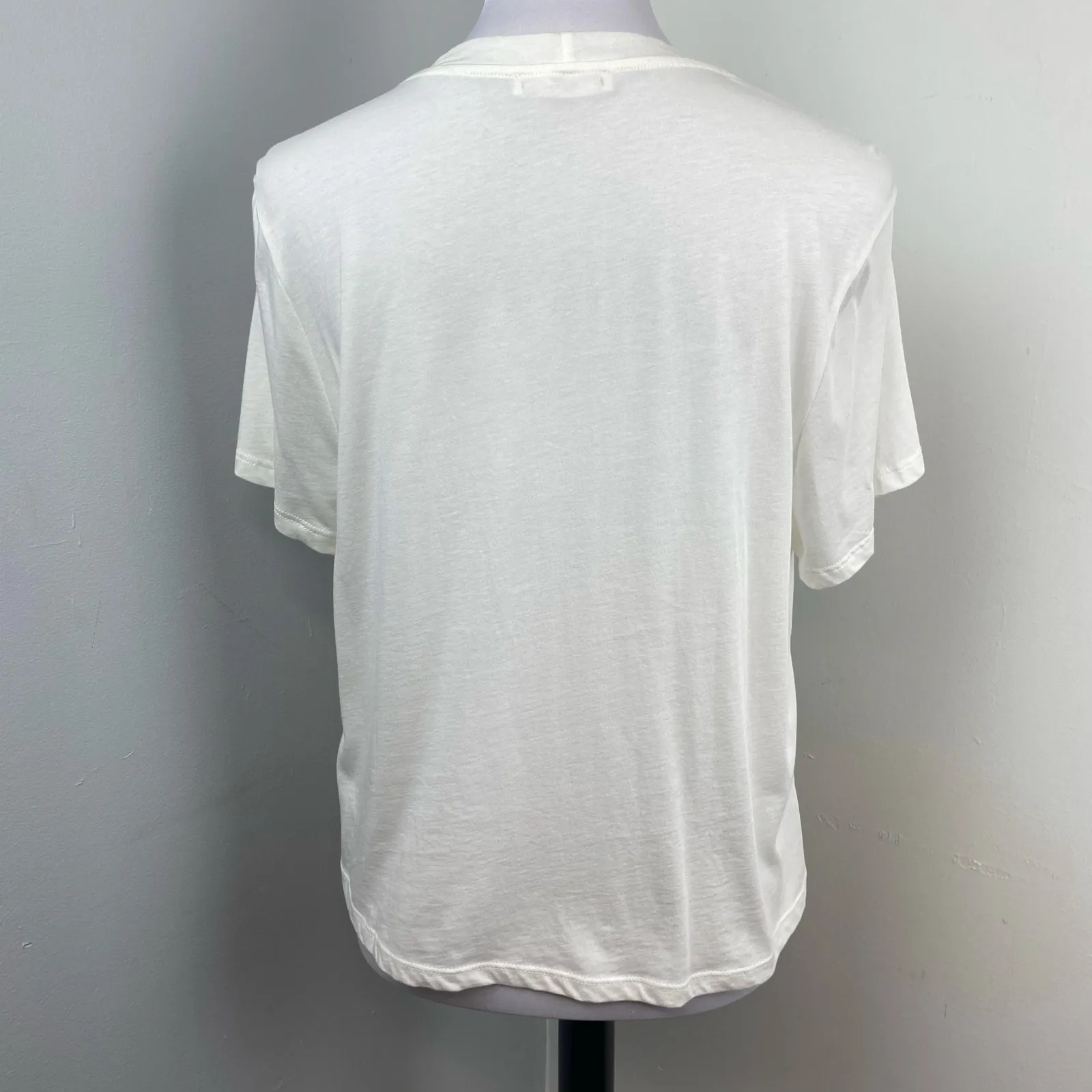 New Lush White Corset Short Sleeve Tee T-Shirt Large - Image 6