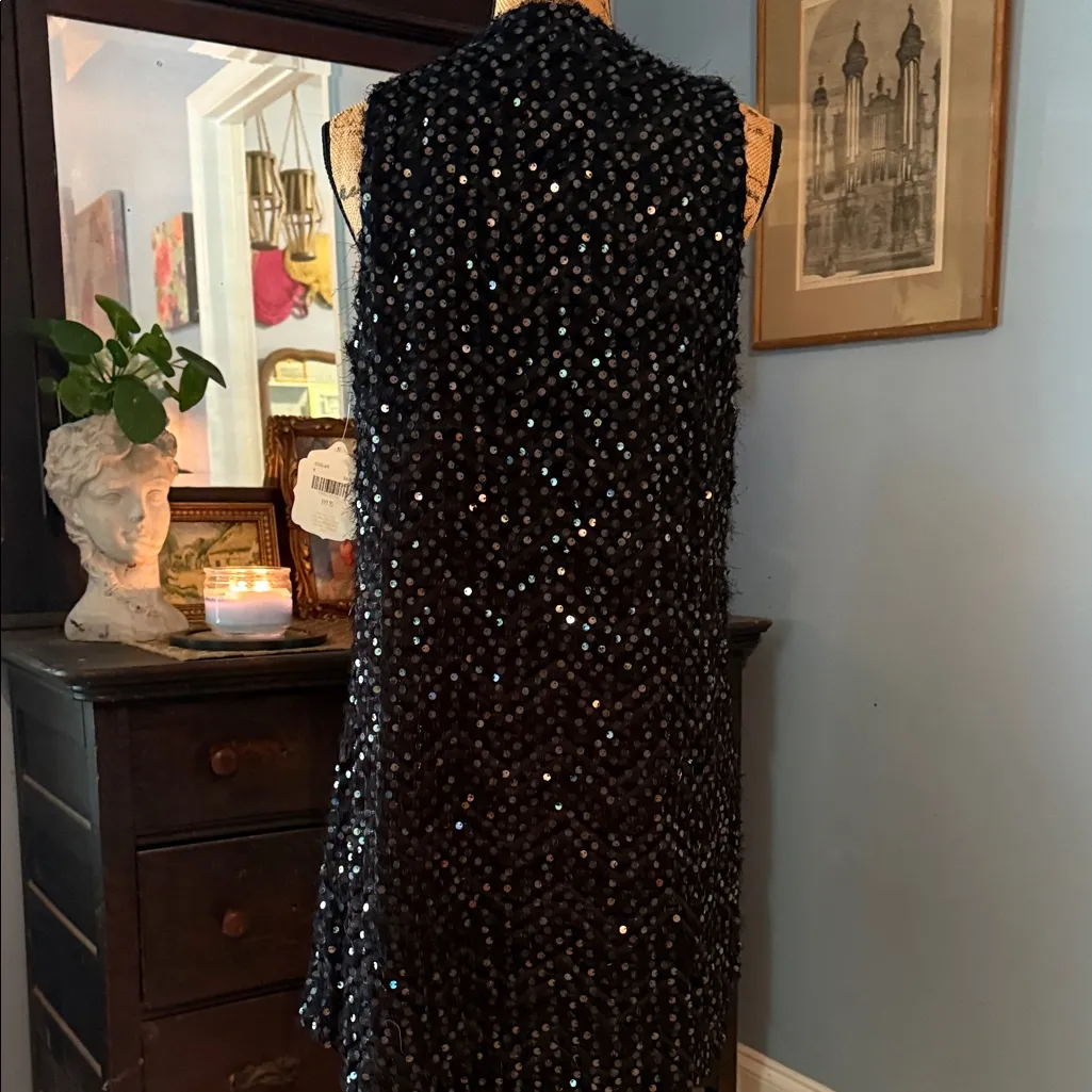 Altar’d State Black Sequin Eyelash Fringe Dress NWT - Image 7