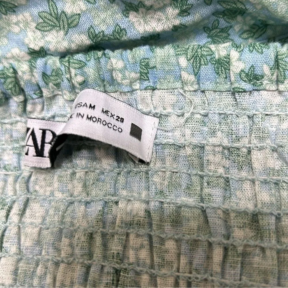 Zara Floral Print Linen Blend Jumpsuit(Size Medium) - Image 10