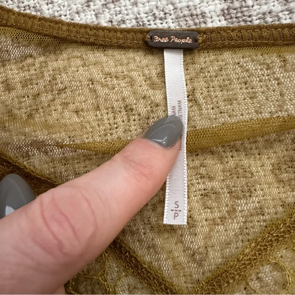 Free People Lola Lace Trim Top In Alchemy Khaki - Image 4