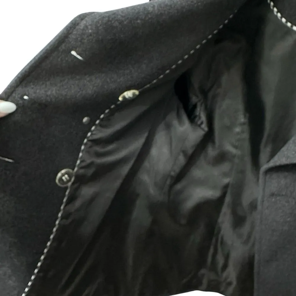 St. John's Bay Women Sz L‎ Grey Wool Cashmere Blend Double-Breasted Peacoat VTG - Image 7