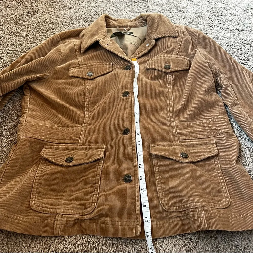 Eddie Bauer Women’s camel tan corduroy jacket. Sz petite large retro grunge coat - Image 6