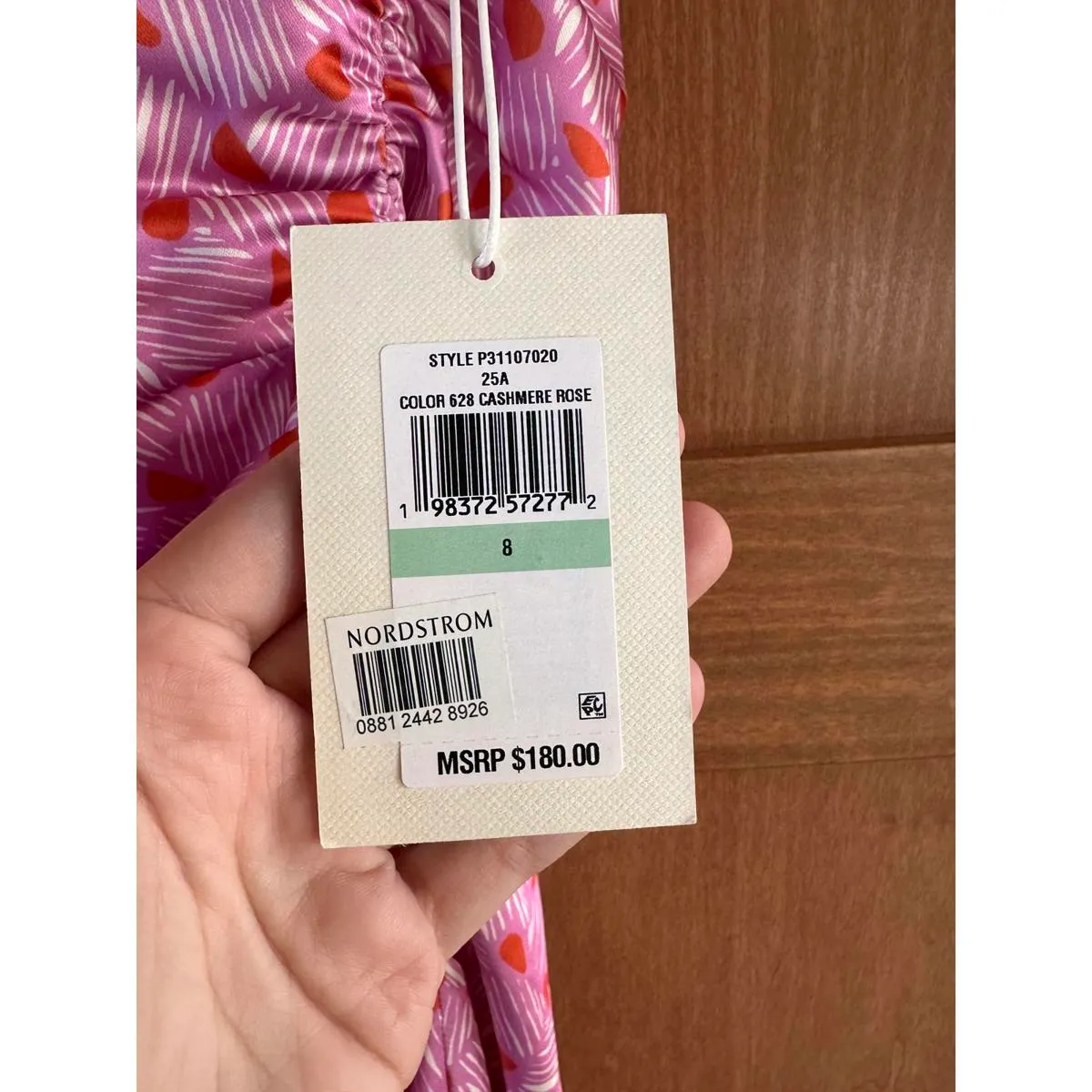 NWT Parker The Ayla Ruched Mock-Neck Satin Midi Dress in Cashmere Rose Women’s 8 - Image 7