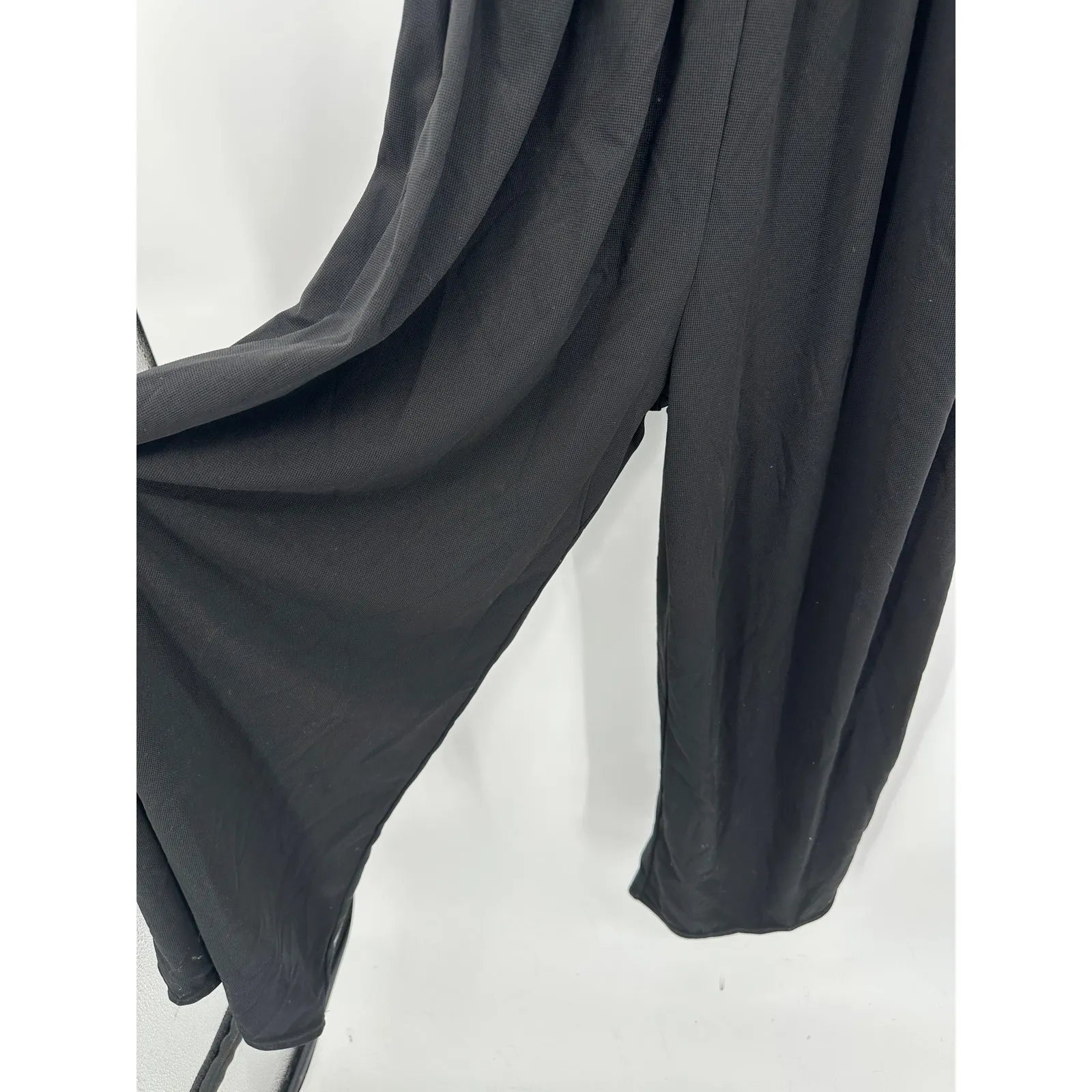 Halara Womens Black Button Multiple Pockets Waffle Casual Overalls Size XL NWT - Image 4