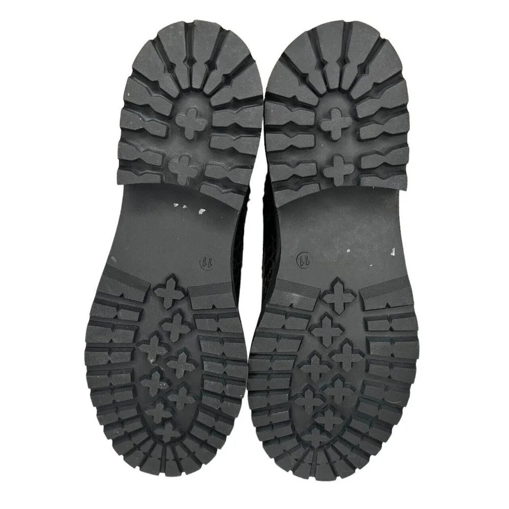 Very G Conquest Ankle Boots Black Snakeskin Block Heel Lace Up Women’s Size 11 - Image 7