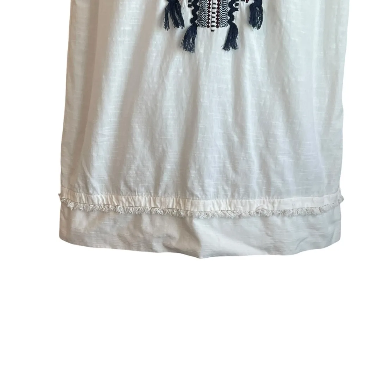 White Stuff Women Mini Dress‎ S Ivory Southwest Detail Shabby Chic Boho Cowgirl - Image 7