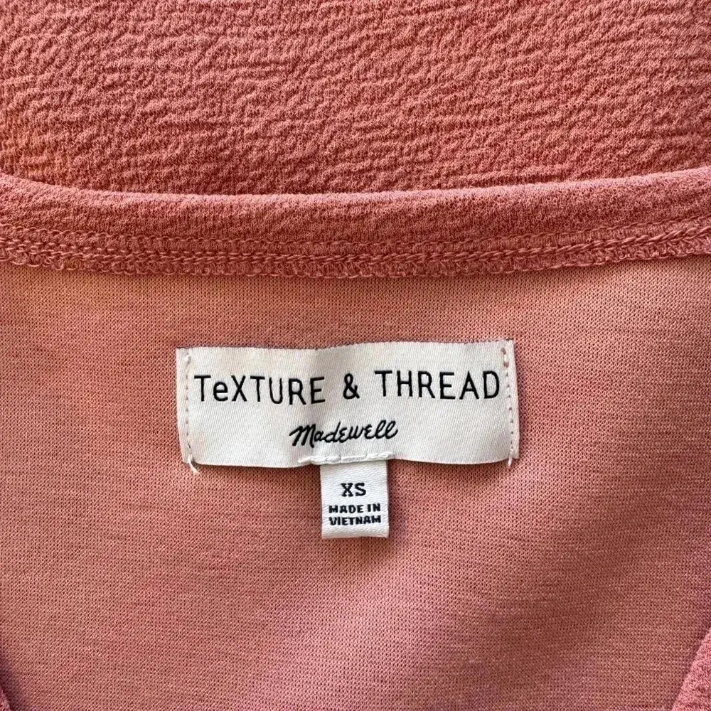 Women's Madewell Texture & Thread Crepe Ling Sleeve Wrap Blouse Size XS Stretchy - Image 7