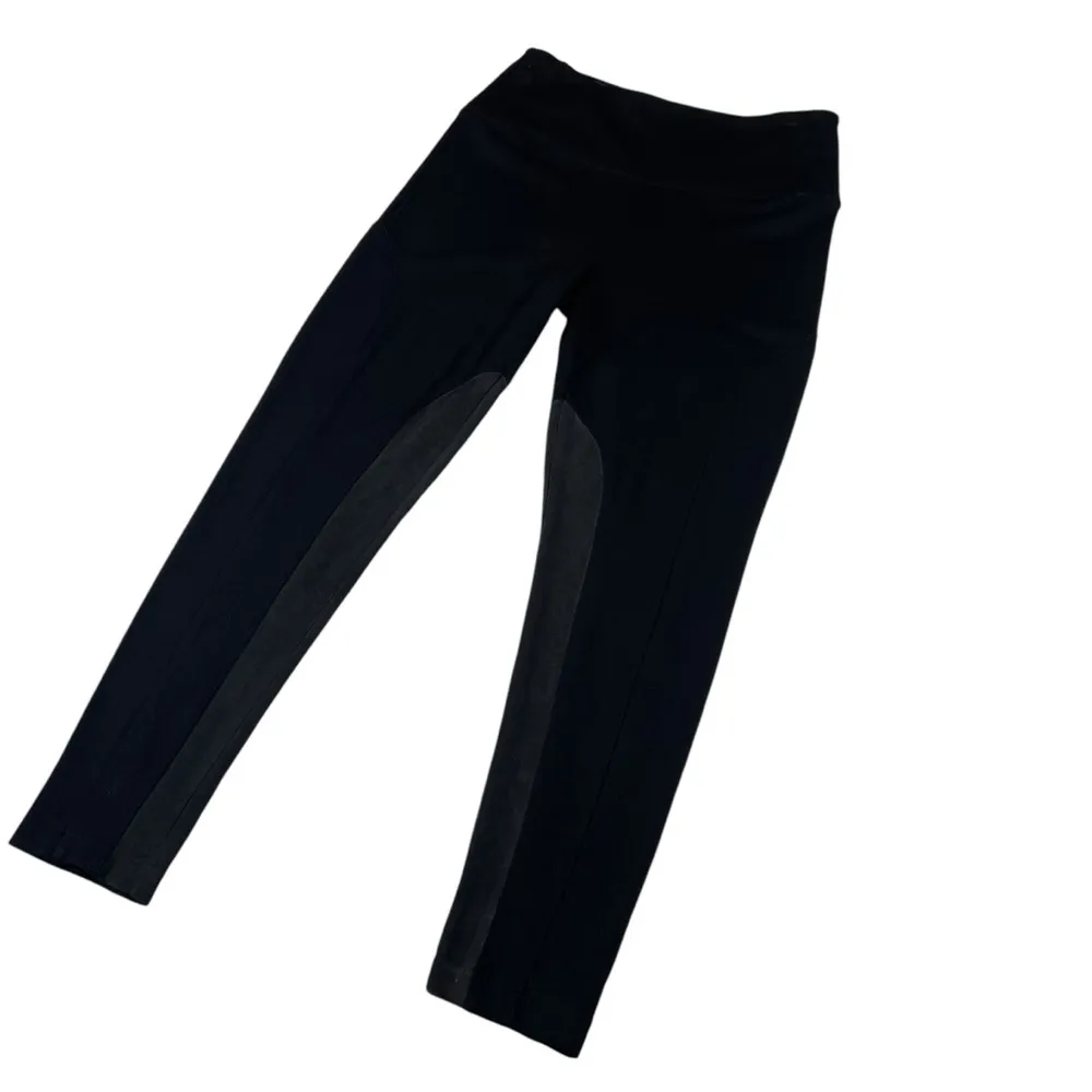 Lysse  Tummy Control Black Pull On Equestrian Suede Insert Leggings - Image 8
