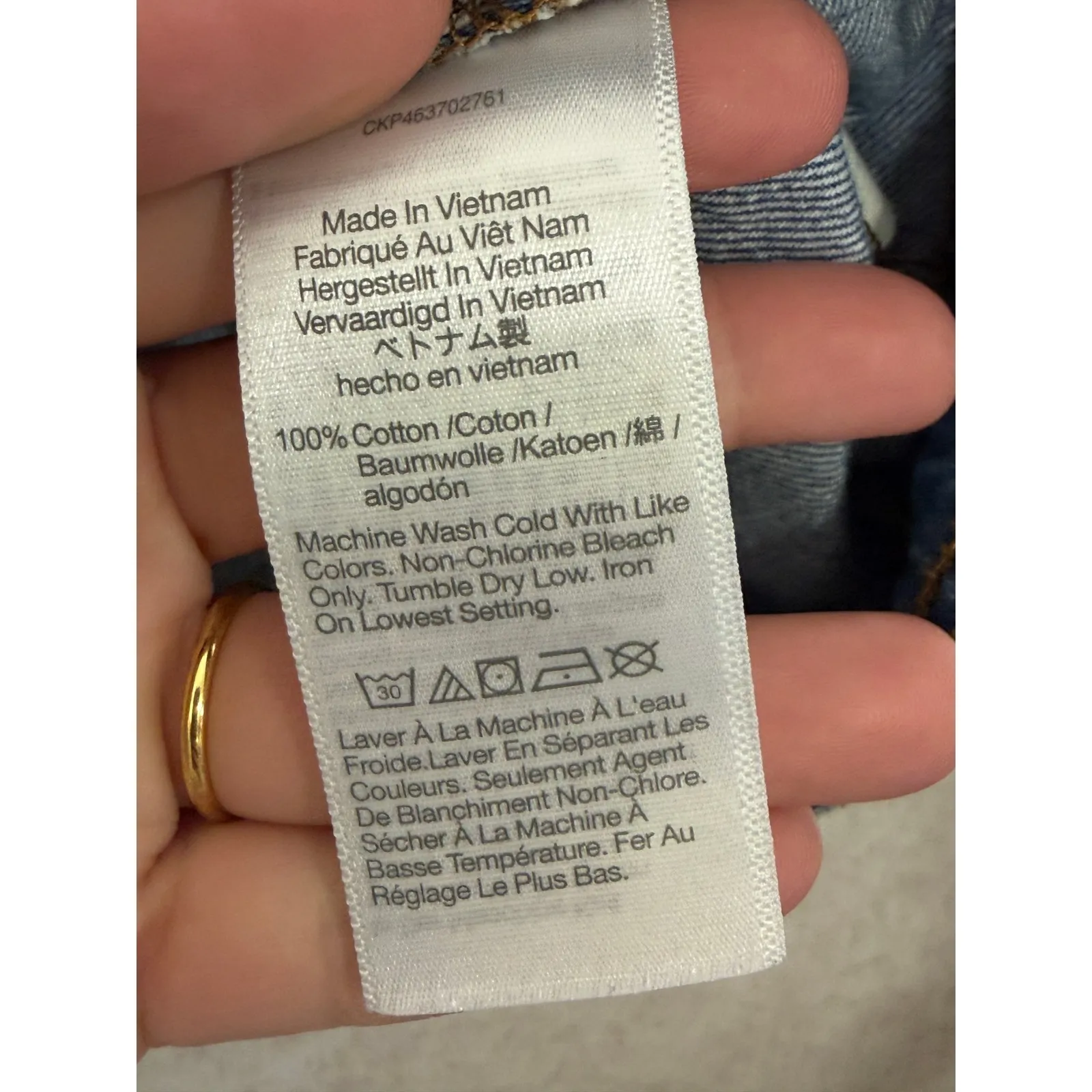 Madewell‎ Denim Puff Sleeve Button Front Cropped Top Cottage Boho Casual Fall - Image 5