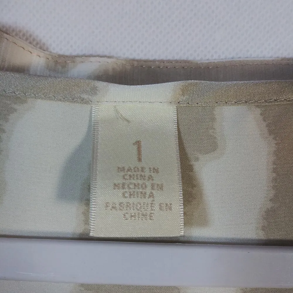 Chico's 2 Piece Tie-Dye Stripe Tunic Top Tan Cream Size M - Image 6