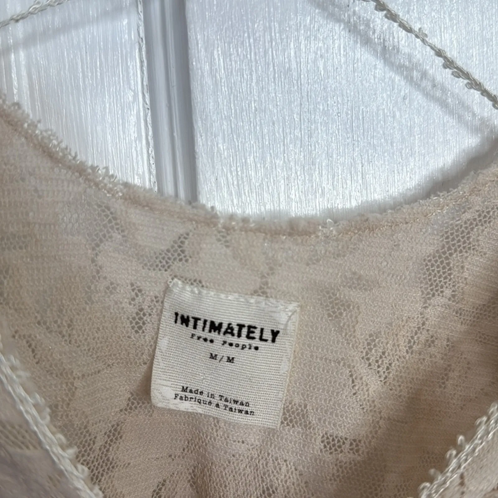 Free People Intimately Lace Cream 3/4 sleeve Square Neck Top W1455 Sz M - Image 3