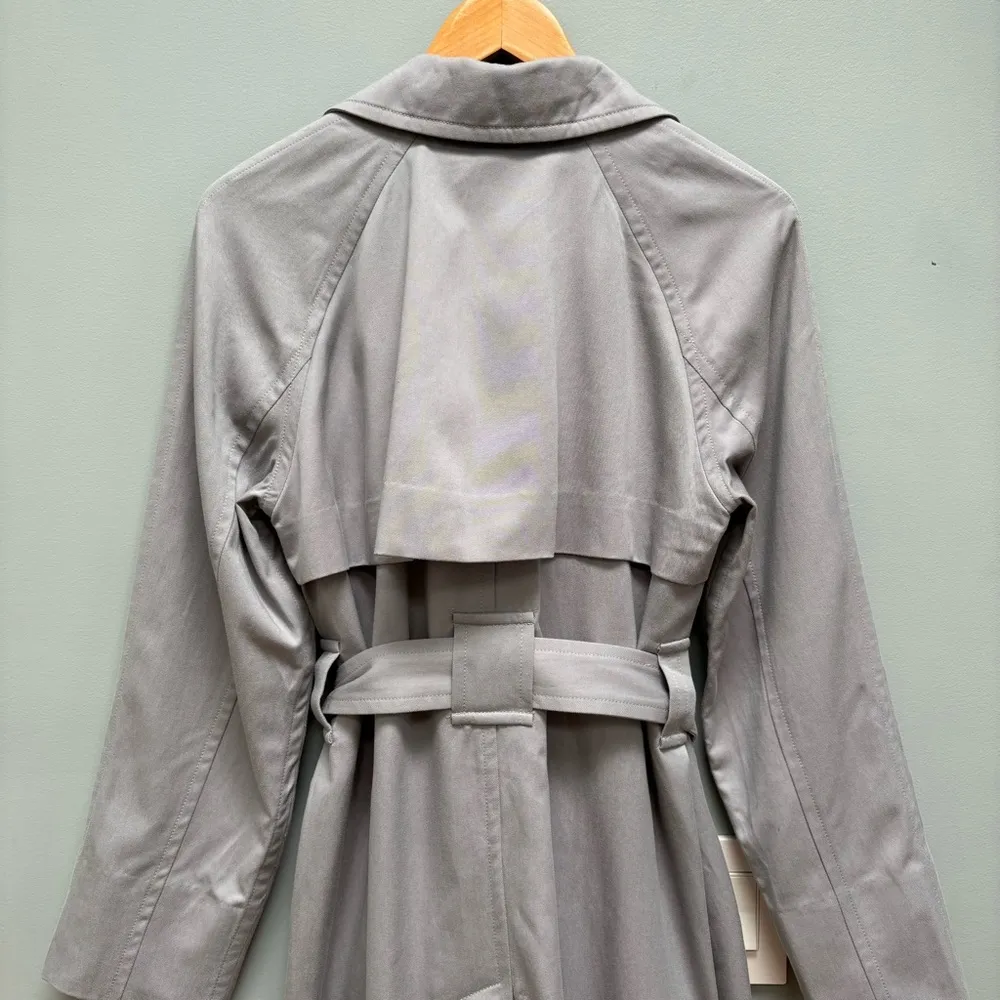 EVERLANE The Gathered Drape Trench Coat in Grey Small - Image 8