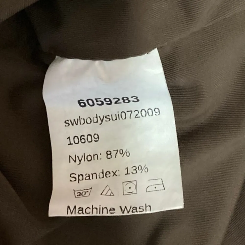 Shein Brown Crew Neck Sleeveless Stretch Knit Beach Wear Casual Bodysuit Size M - Image 5