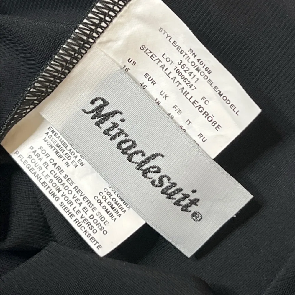 Miraclesuit Black Fit & Flair Zip Pocket Swim Bikini Bottom Skirt Sz 16 … - Image 9