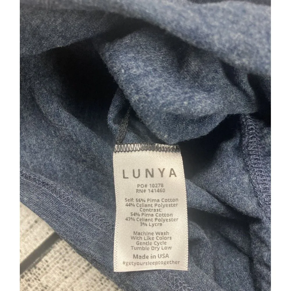 NEW LUNYA RESTORE SLEEP & LOUNGE SHORTS‎ PIMA COTTON HEATHER BLUE SZ XS - Image 6