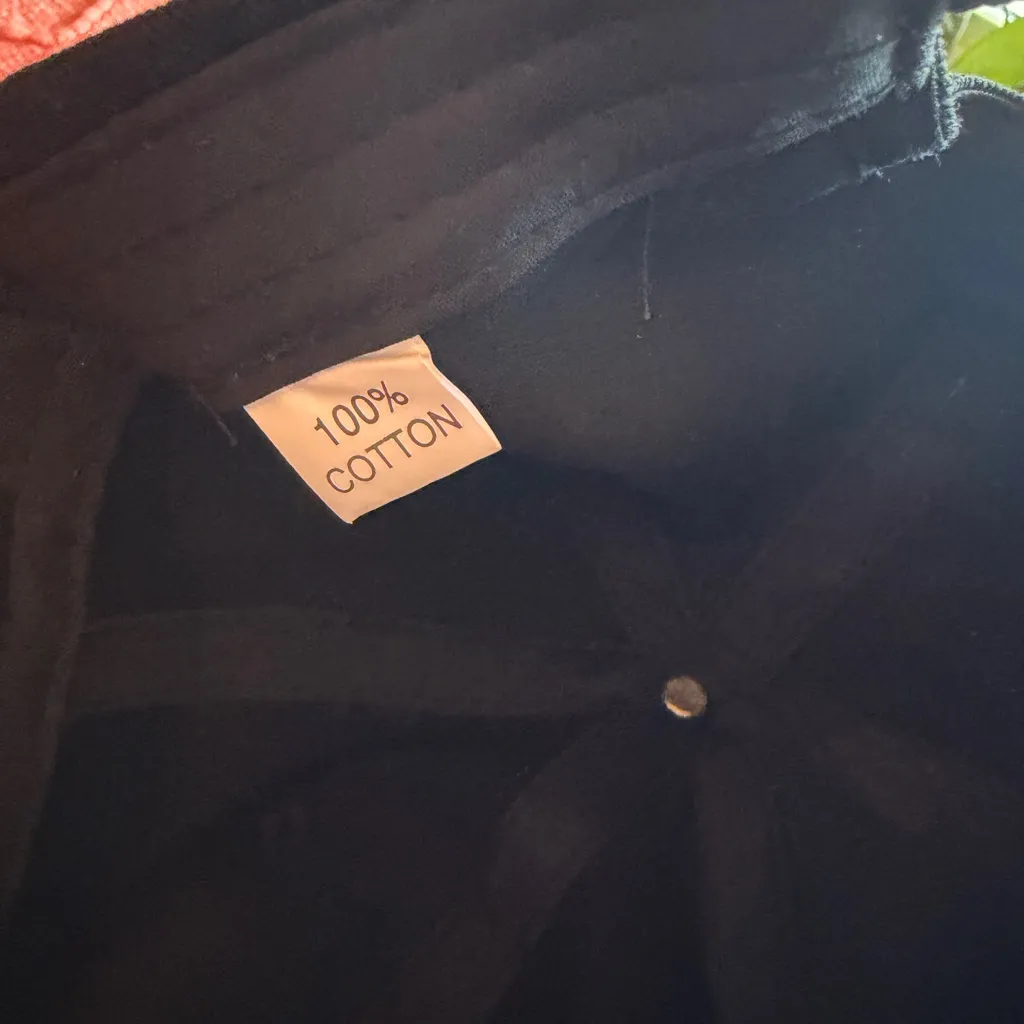 Embellished Black Cap with Floral Design w/ rhinestones. - Image 8