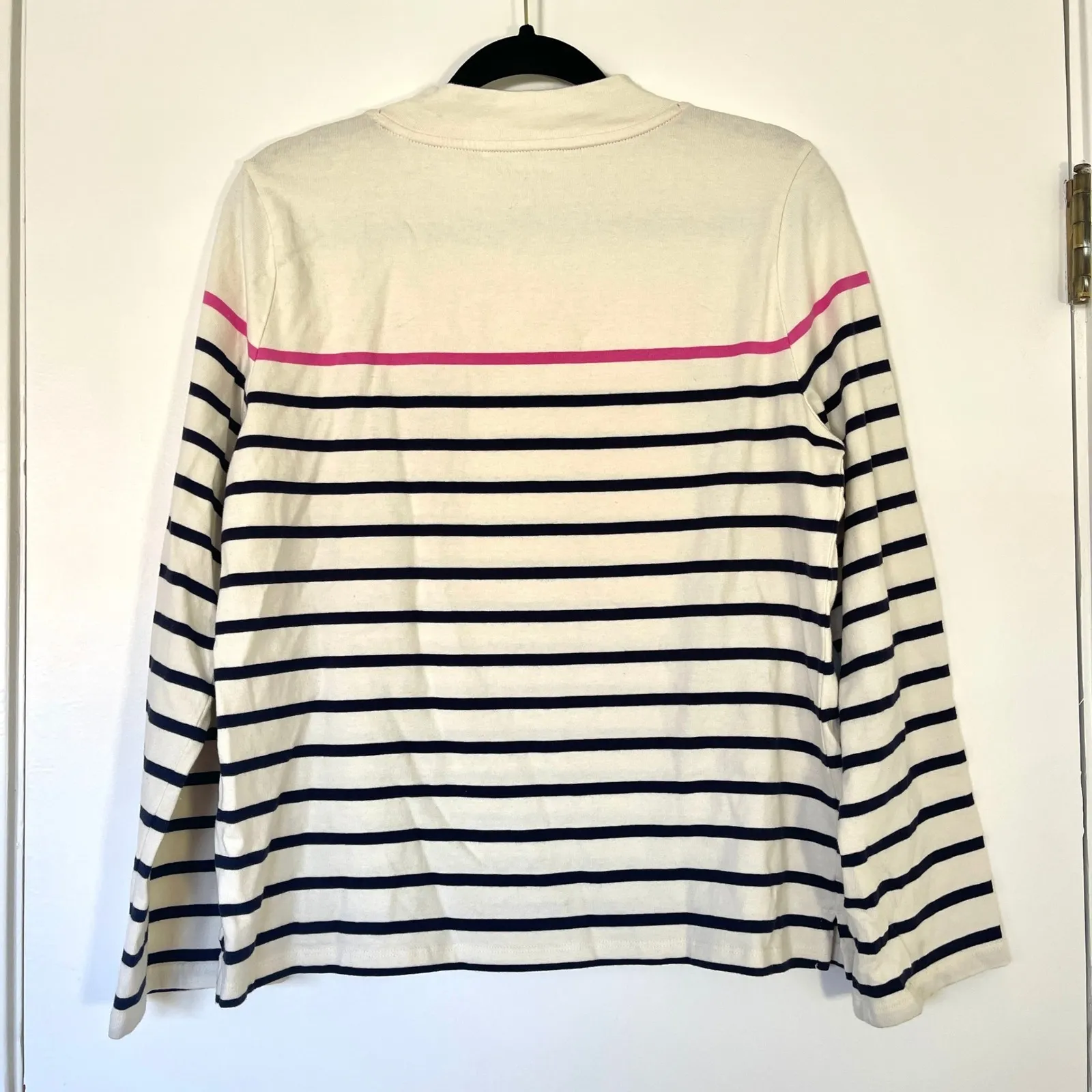 Talbots Sequin Ribbon Stripe Mockneck Tee Top Women's Size Medium - Image 6