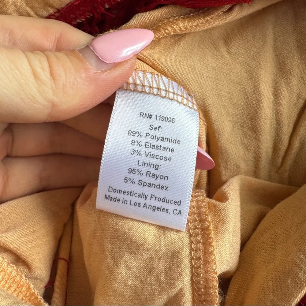 NWOT, Nightcap x Free People, Fleur Lace Jumpsuit Red V-neck XS (1) - Image 7