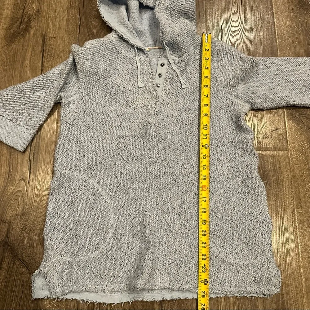 Soft Surroundings Cozumel Pullover Hoodie Sz Large Light Blue 3/4 Sleeve Pockets - Image 12