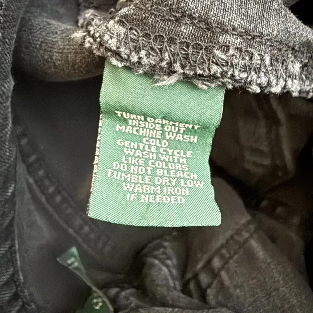 Vintage Lauren Ralph Lauren Straight Leg Denim Jeans Women's 2 Black Low Rise - Image 12